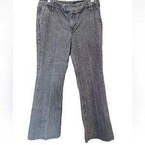 CAbi #658 Railroad Striped Denim Jeans Sz 8